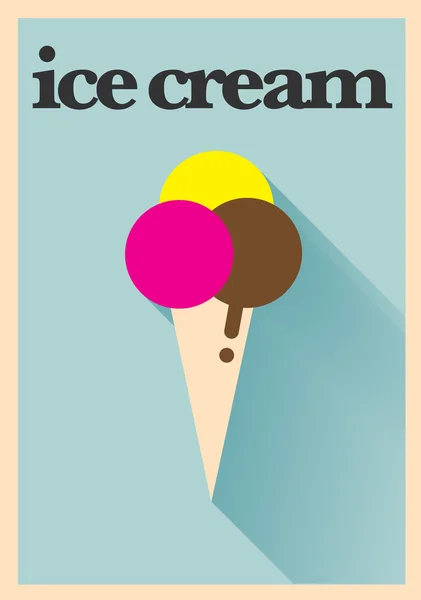 Cartel de helado — Vector de stock