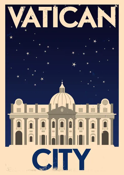 Retro Vatican City Poster — Stock Vector