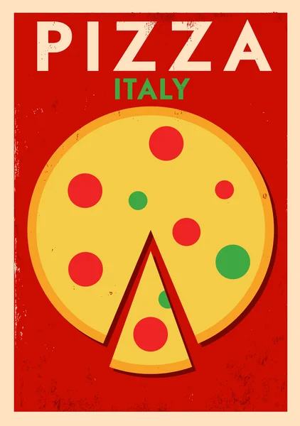 Retro Pizza Poster — Stock Vector
