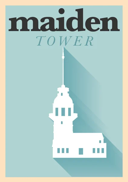 Плакат Девичьей башни — стоковый вектор