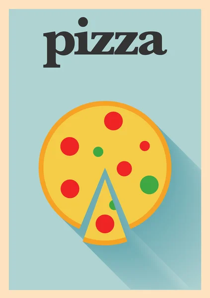 Cartaz de pizza — Vetor de Stock