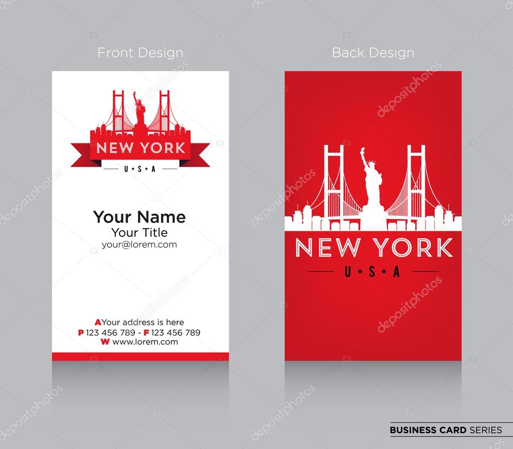 Business Card with New York logo sign