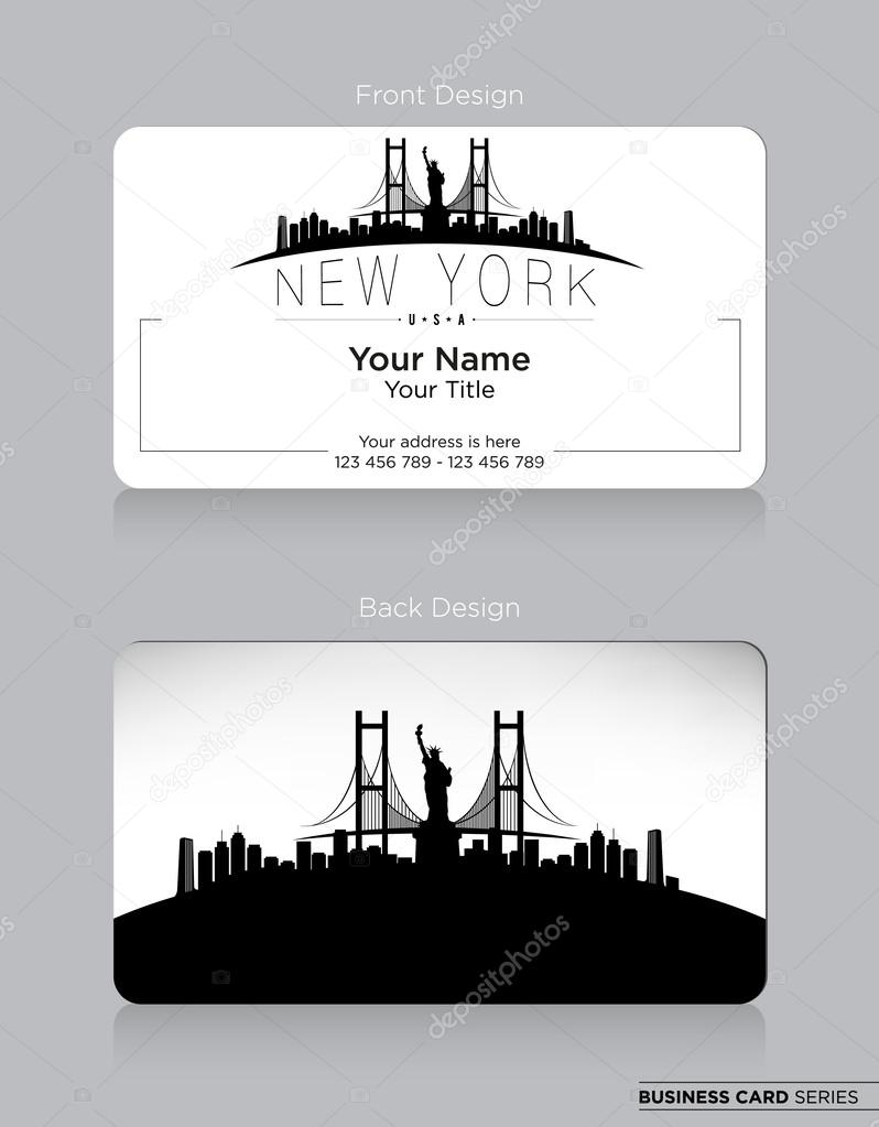 Business Card with New York logo sign