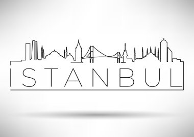 İstanbul silueti tipografi tasarım