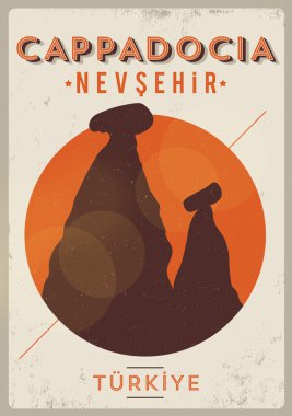 Vintage Kapadokya poster tasarımı