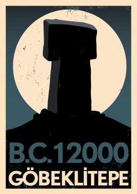 Vintage gobeklitepe poster tasarımı