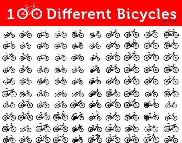 100 bycicles icons