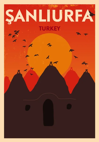 Cartaz Sanliurfa Vintage — Vetor de Stock