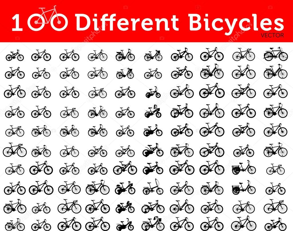 100 bycicles icons