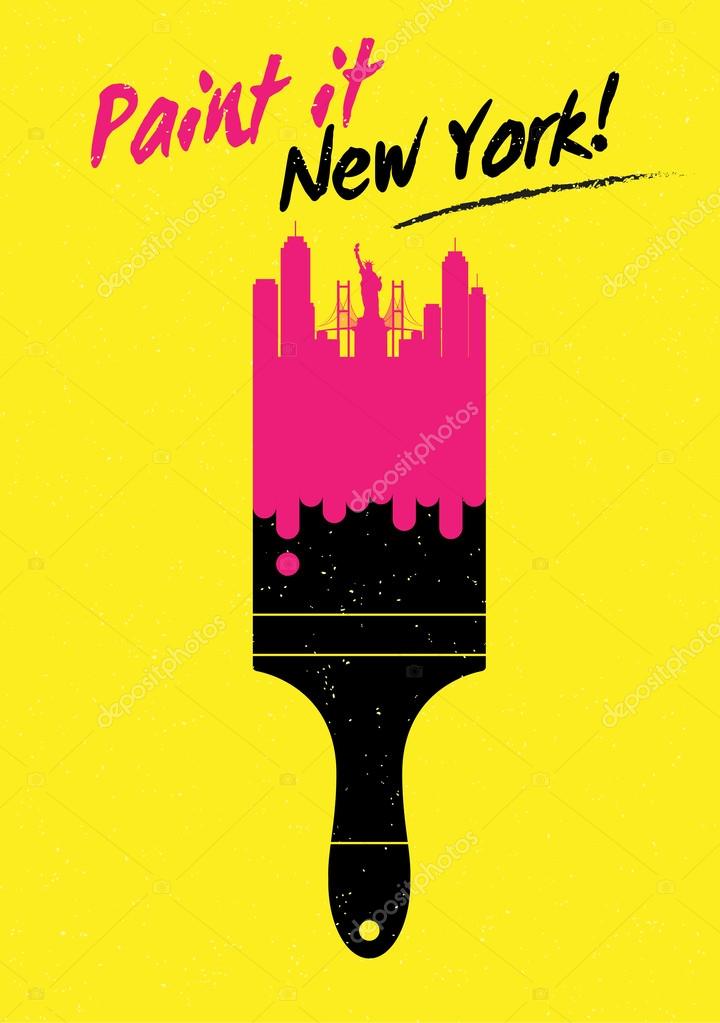 Paint It City Poster New York Stock Vector by ©kursatunsal 38412269
