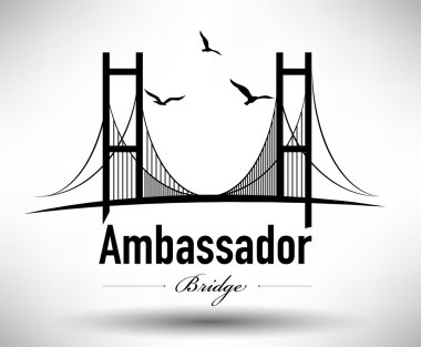 Ambassador Bridge Typographic Design clipart