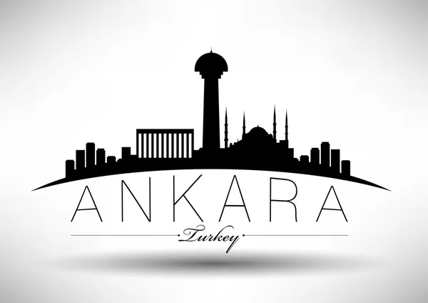 Ciudad moderna de Ankara Skyline — Archivo Imágenes Vectoriales