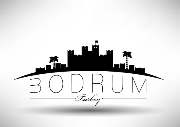 Modern bodrum skyline tasarımı — Stok Vektör