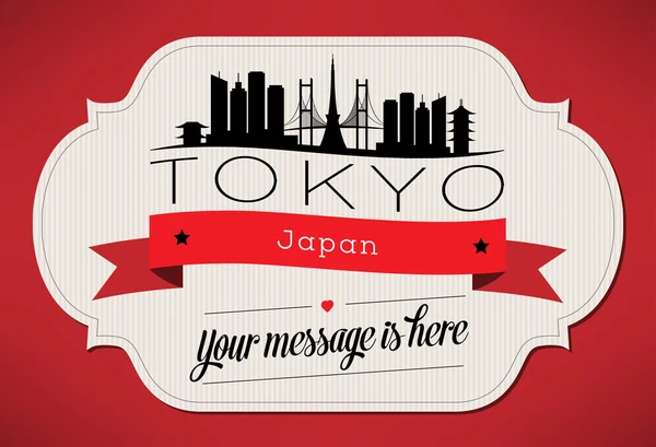 Tokyo City Greeting Card — Stock Vector