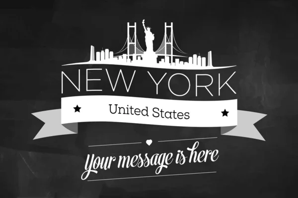 Tarjeta de felicitación de la ciudad de Nueva York — Vector de stock