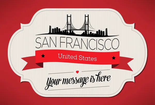 Сан-Франциско місто Вітальна листівка — стоковий вектор