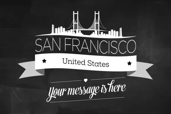 San Francisco City Grußkarte — Stockvektor