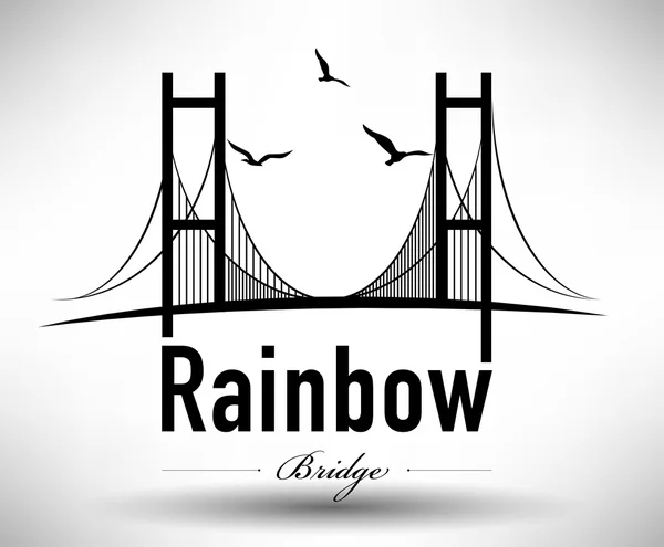 Regenboog brug typografisch ontwerp — Stockvector