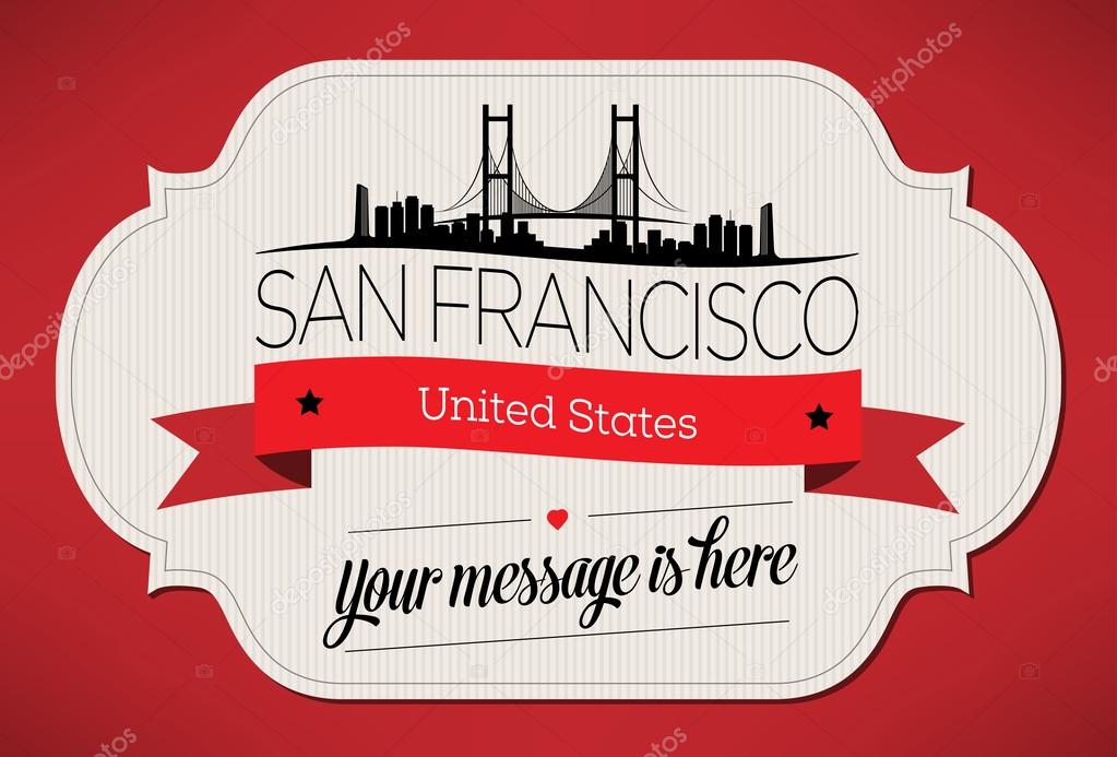 San Francisco City Greeting Card — Stock Vector © kursatunsal 39181283