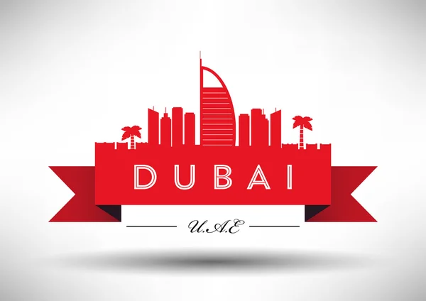 두바이 도시 스카이 라인 디자인 — 스톡 벡터