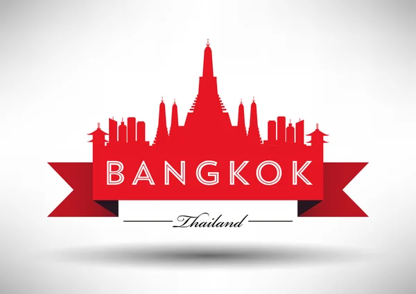 방콕 시티 스카이 라인 디자인 — 스톡 벡터