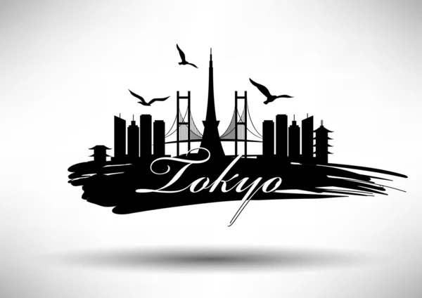 Τόκιο πόλη στον ορίζοντα σχεδιασμού — Stockový vektor