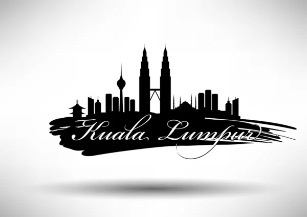 Kuala Lumpur City Skyline Design — Stock Vector