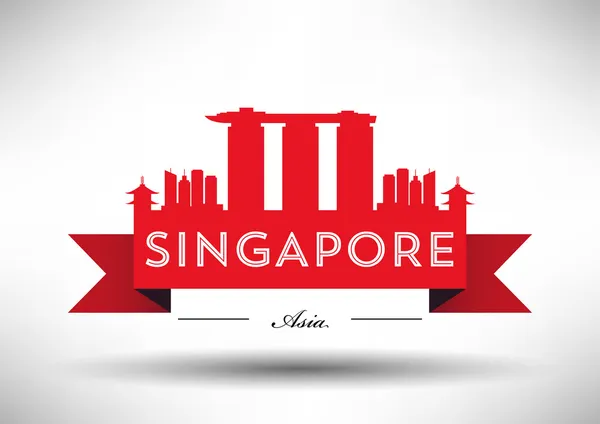 新加坡城市天际线设计 — 图库矢量图片