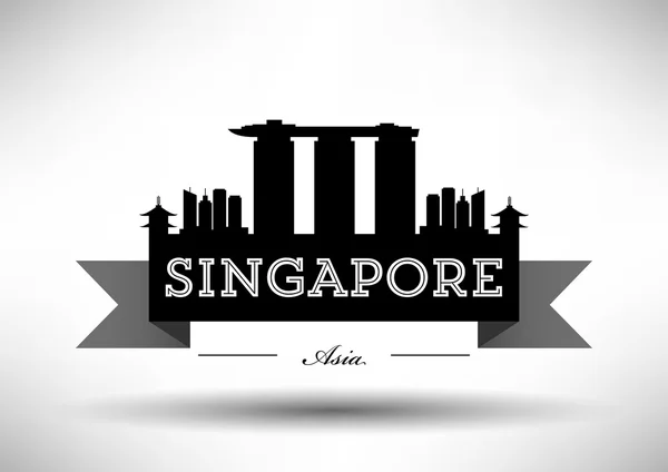 Singapur şehir manzarası tasarım — Stok Vektör