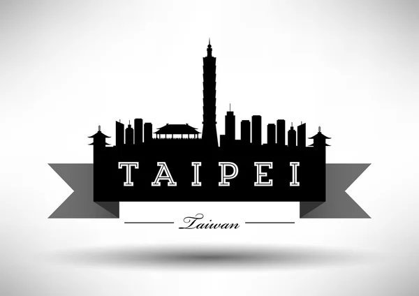 Projeto de skyline de cidade de Taipei —  Vetores de Stock