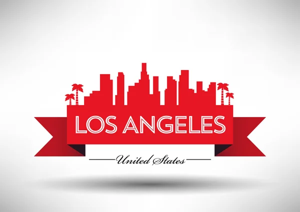 Design di skyline di Los angeles città — Vettoriale Stock