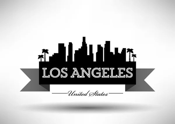 Diseño de skyline de la ciudad de los Ángeles — Vector de stock