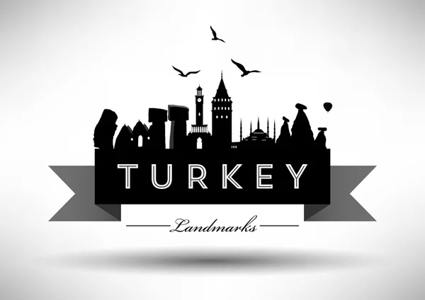 Turquie Pays Skyline Design — Image vectorielle