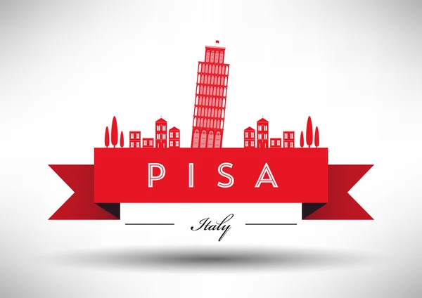 Pisa City Skyline Design — Stock Vector