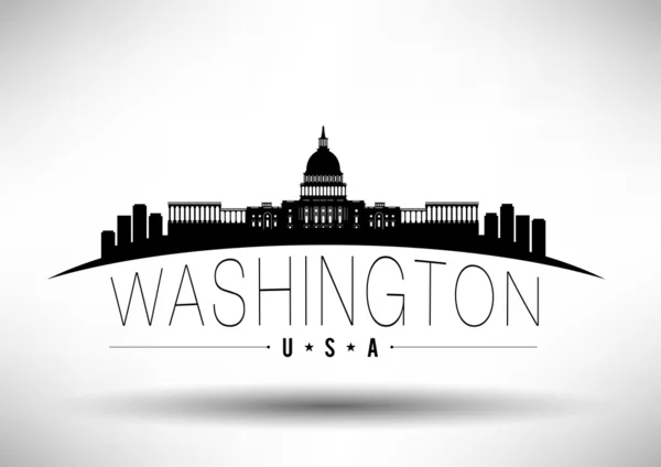 Washington City Skyline Design — Stock Vector