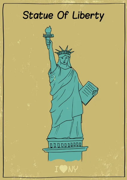 Affiche statue liberté — Image vectorielle