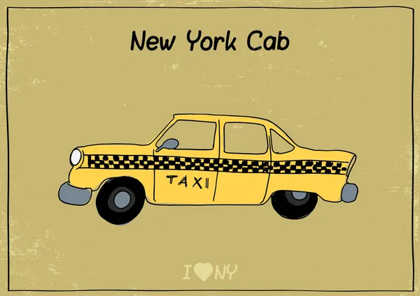 Taxi amarillo coche — Vector de stock