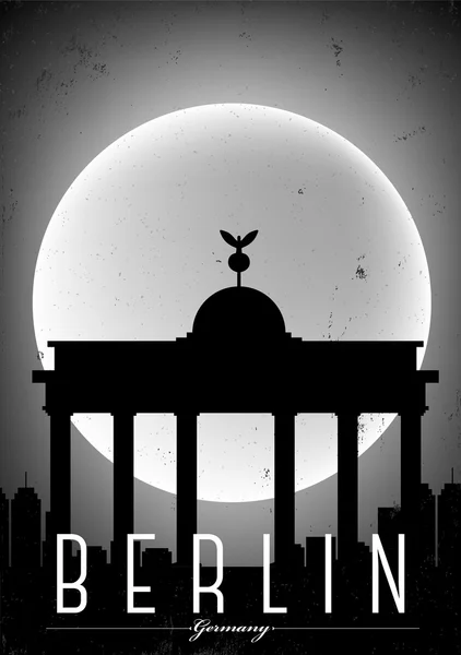 Berlín Poster tipográfico de la ciudad — Archivo Imágenes Vectoriales