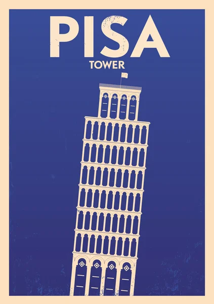 Pisa Tower Cartaz tipográfico da cidade — Vetor de Stock