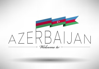 Azerbaycan bayrağı tipografi tasarımı ile