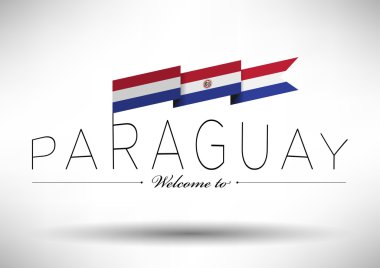 tipografi tasarımı ile Paraguay bayrak