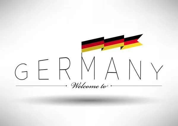 Duitse vlag met typografie design — Stockvector