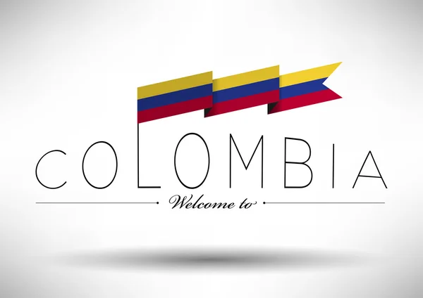 Colombia flagga med typografi design — Stock vektor