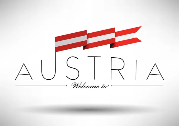 Austria Flag with Typography Design — Stock Vector