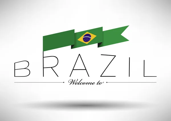 Brazilian Flag with Typography Design — Stock Vector