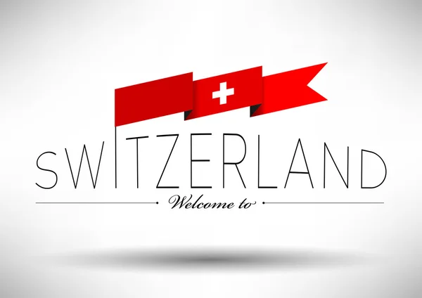 Suiza Bandera con diseño tipográfico — Vector de stock