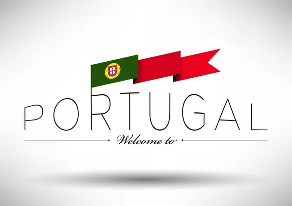 Portugal flagga med typografi design — Stock vektor