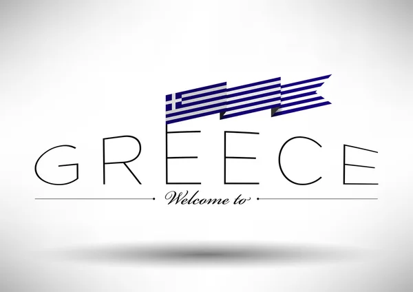 Grecia Bandiera con disegno tipografico — Vettoriale Stock