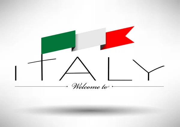 Italienische Flagge mit Typografie-Design — Stockvektor