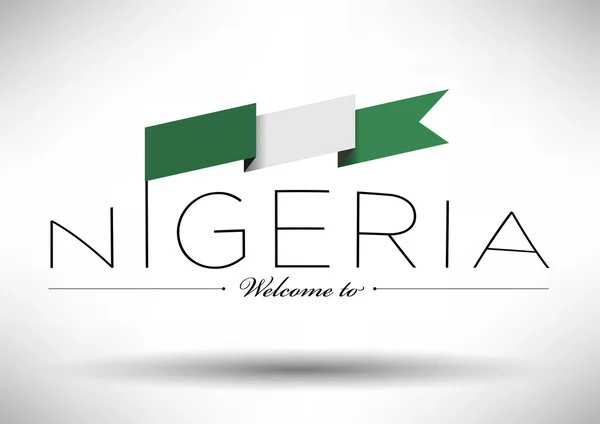 Νιγηρίας σημαία με την τυπογραφία σχεδιασμός — Διανυσματικό Αρχείο